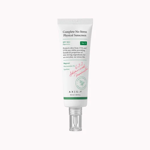 ضدآفتاب فیزیکی اکسیس وای Axis-Y حاوی نیاسینامید مدل no stress کره جنوبی اصلی axis y no stress physical sunscreen 50ml