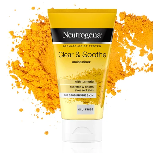 کرم مرطوب کننده و آبرسان تسکین دهنده زردچوبه نوتروژینا(نیتروژنا) 75میل اصلی ا Neutrogena soothing Clear