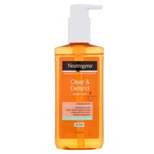ژل شستشو ضد جوش صورت نیتروژنا با اسید سالیسیلیک تصویه شده اصلی Neutrogena clear & defend